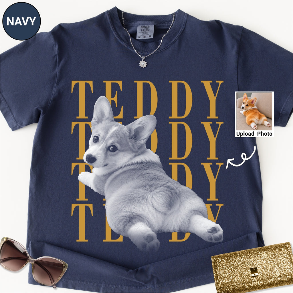 Custom Corgi Dog photo Comfort Colors Shirt