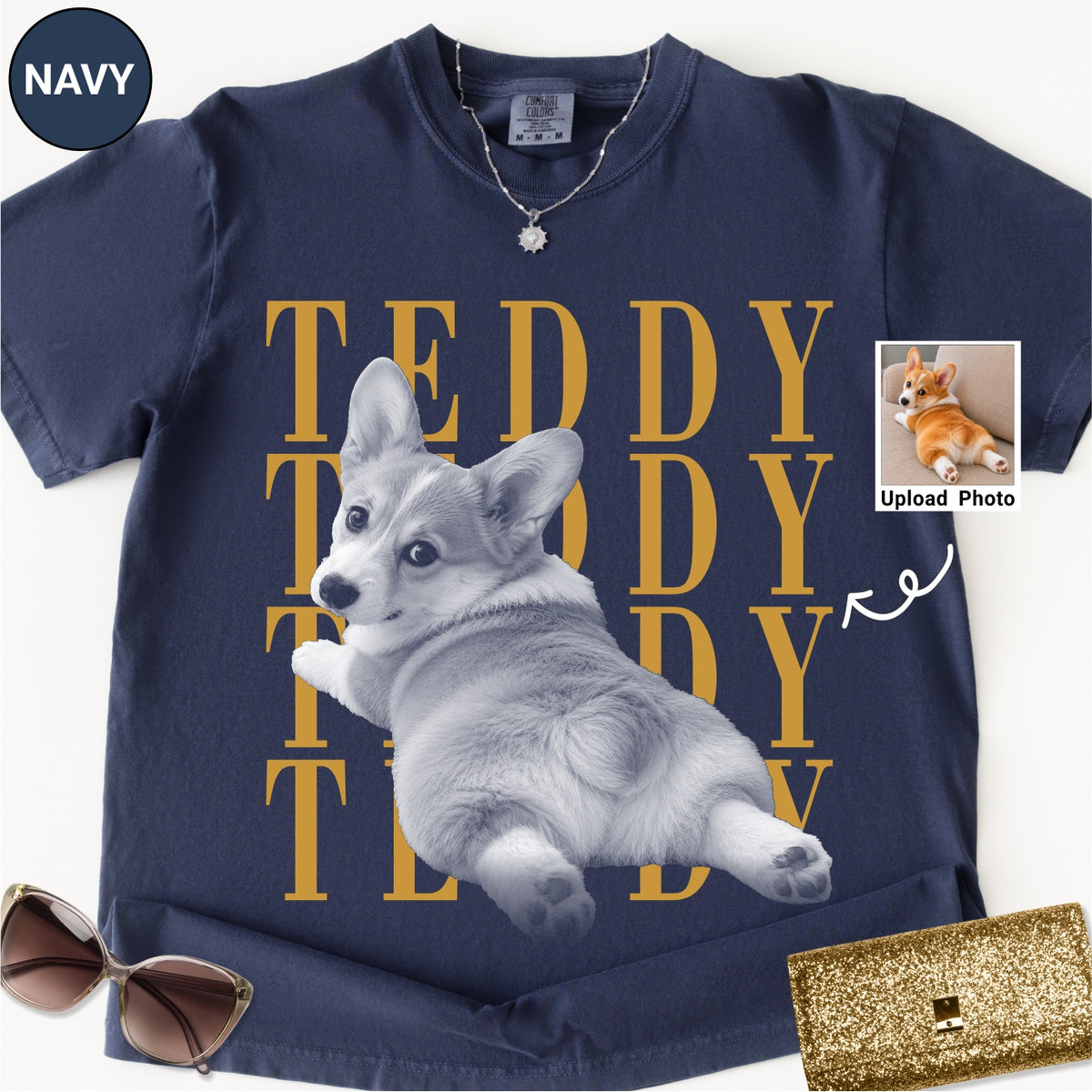 Custom Corgi Dog photo Comfort Colors Shirt