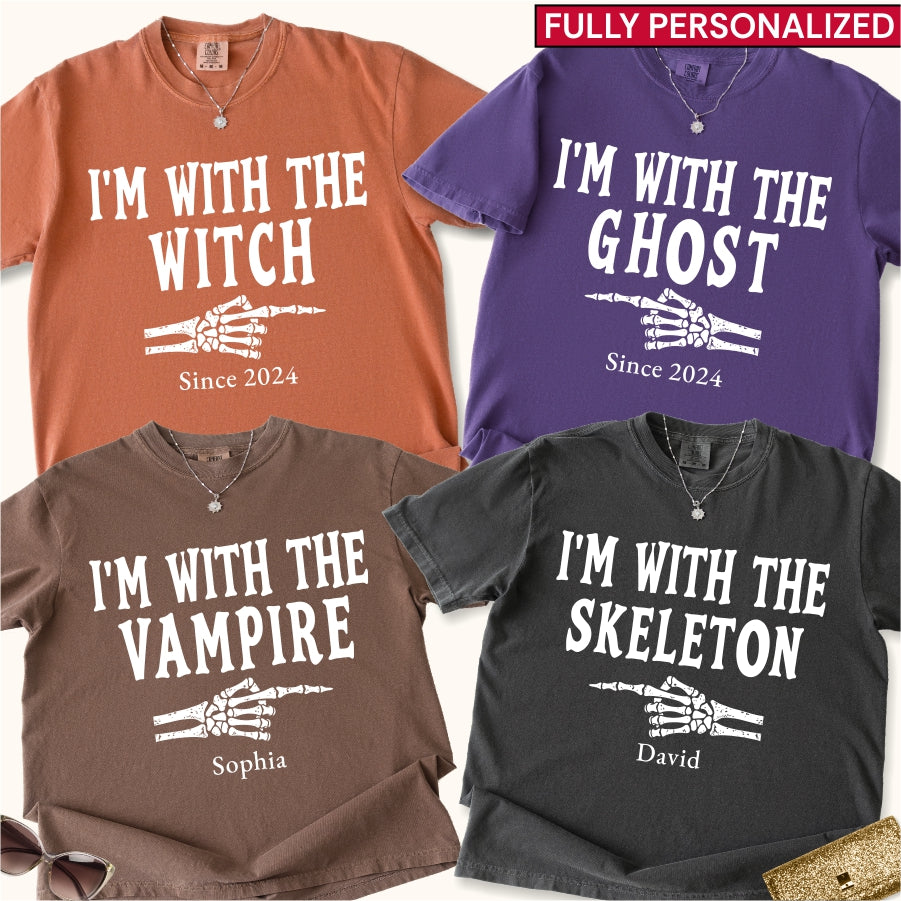 Custom I'm With The Witch Halloween Shirt