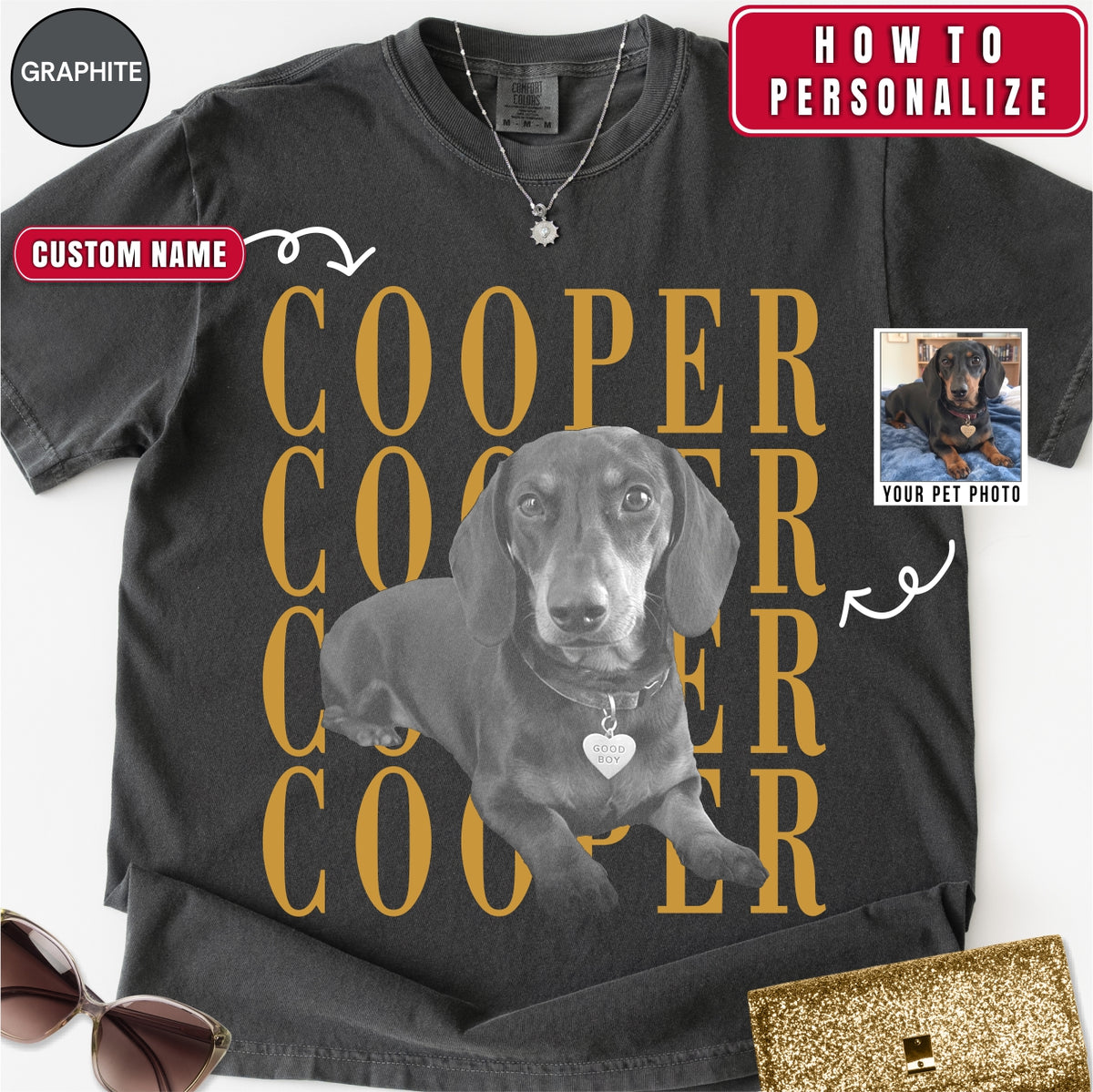 Custom Dachshund Dog photo Shirt
