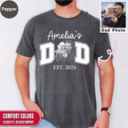 New Dad Custom Photo T-Shirt | Personalized Varsity DAD Est. Year Tee