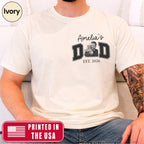 New Dad Custom Photo Pocket T-Shirt — Personalized Daughter Name Varsity Style Est.