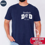 New Dad Custom Photo Pocket T-Shirt — Personalized Daughter Name Varsity Style Est.