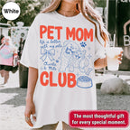 Custom Pet Mom Club Shirt, Retro Preppy Pet Doodle Style