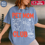 Custom Pet Mom Club Shirt, Retro Preppy Pet Doodle Style