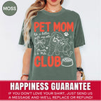 Custom Pet Mom Club Shirt, Retro Preppy Pet Doodle Style