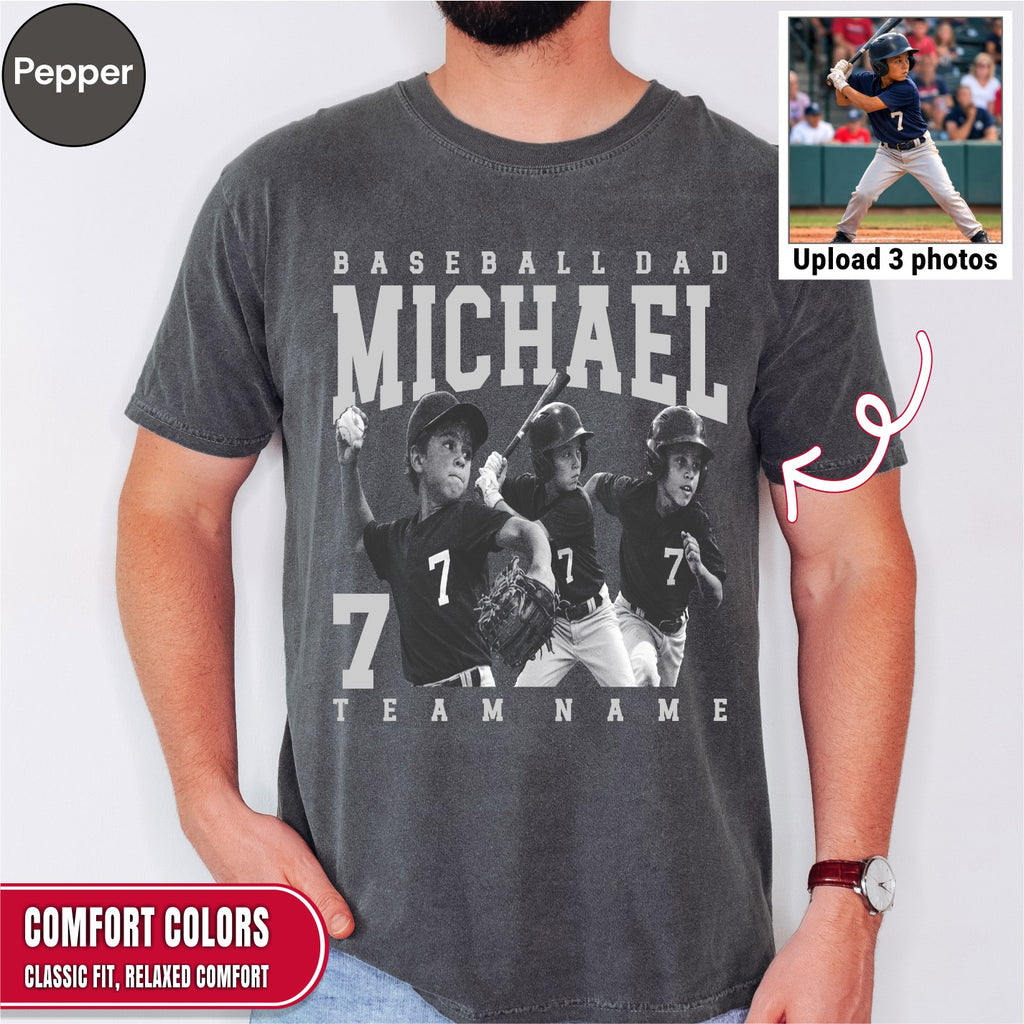 Baseball Dad Custom Photo Shirt