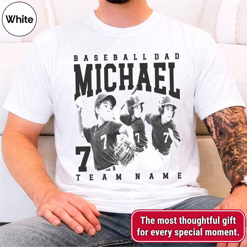 Baseball Dad Custom Photo Shirt