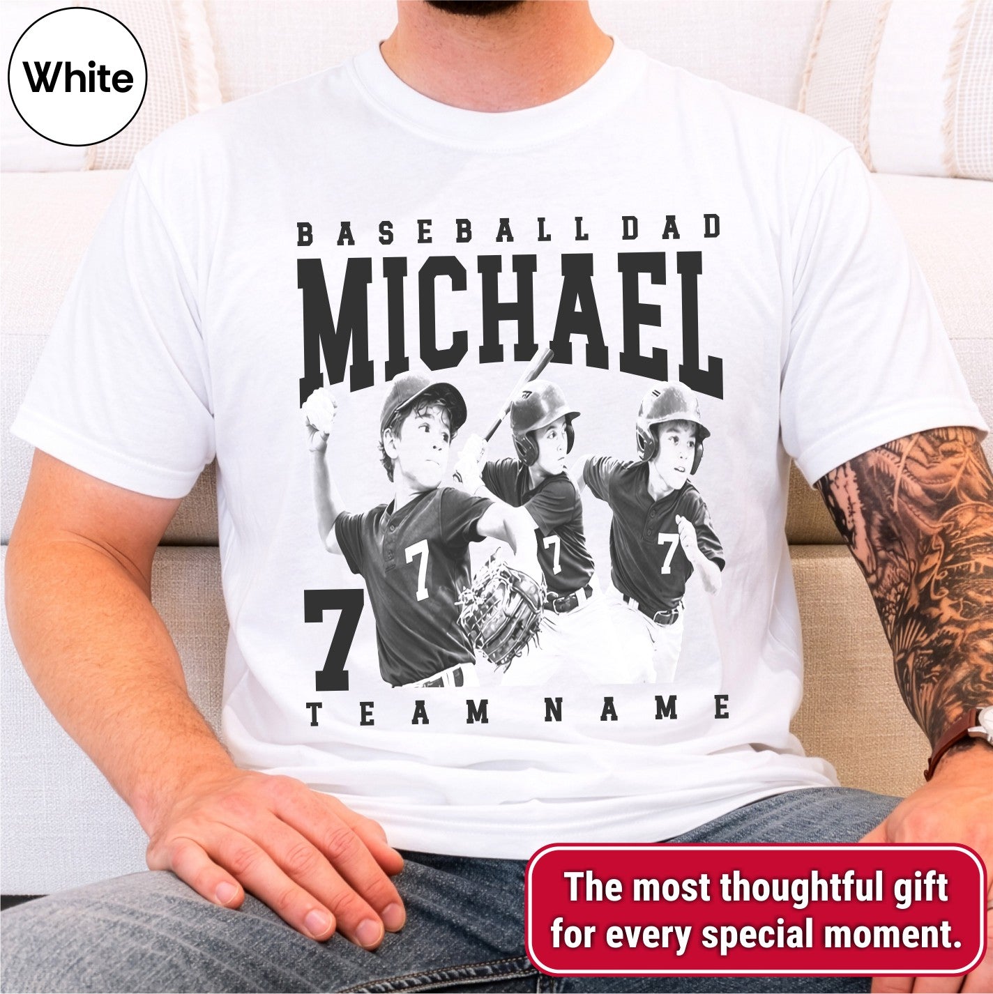 Baseball Dad Custom Photo Shirt