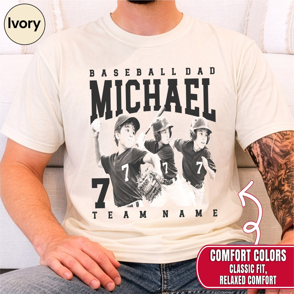 Baseball Dad Custom Photo Shirt