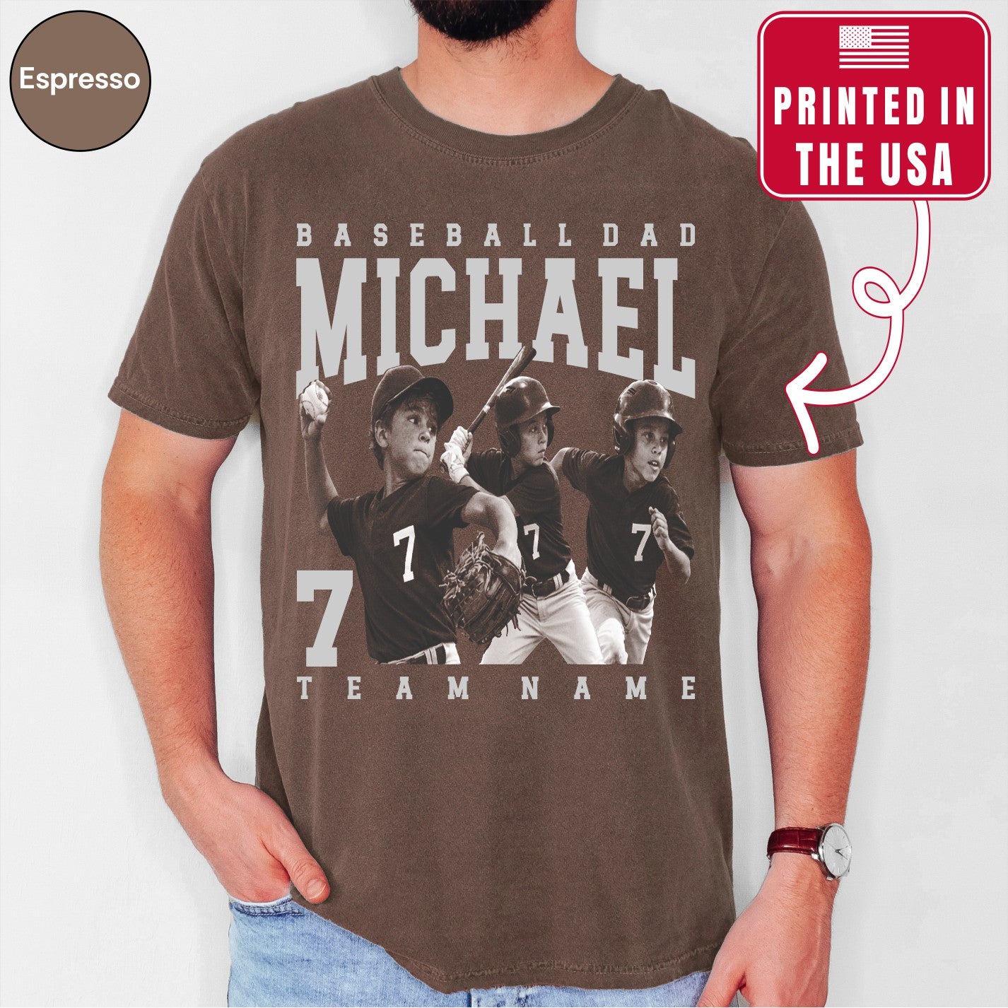 Baseball Dad Custom Photo Shirt