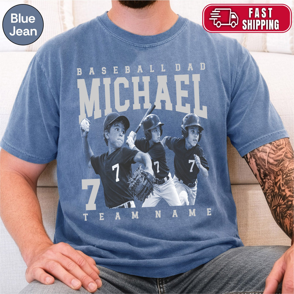 Baseball Dad Custom Photo Shirt