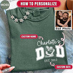 Custom Dad Photo Pocket T-Shirt — Personalized Kids Names Varsity Style Est. Year Tee