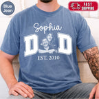 Custom Dad Photo T-Shirt, Personalized Kids Names Varsity Style Est. Year Tee