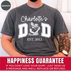 Custom Dad Photo T-Shirt, Personalized Kids Names Varsity Style Est. Year Tee