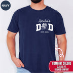 Custom Dad Photo Pocket T-Shirt — Personalized Kids Names Varsity Style Est. Year Tee