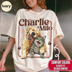 Custom Dog Cat Illustrated Poster Retro Vintage Style Shirt