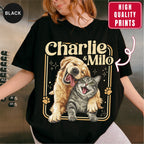 Custom Dog Cat Illustrated Poster Retro Vintage Style Shirt