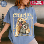 Custom Dog Cat Illustrated Poster Retro Vintage Style Shirt