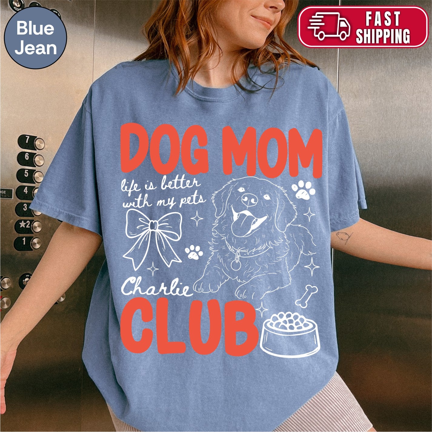 Custom Dog Mom Club Shirt, Retro Preppy Dog Doodle Style