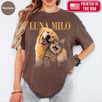 Custom Dog Cat Photo Shirt, Vintage Rock Concert Style Tee