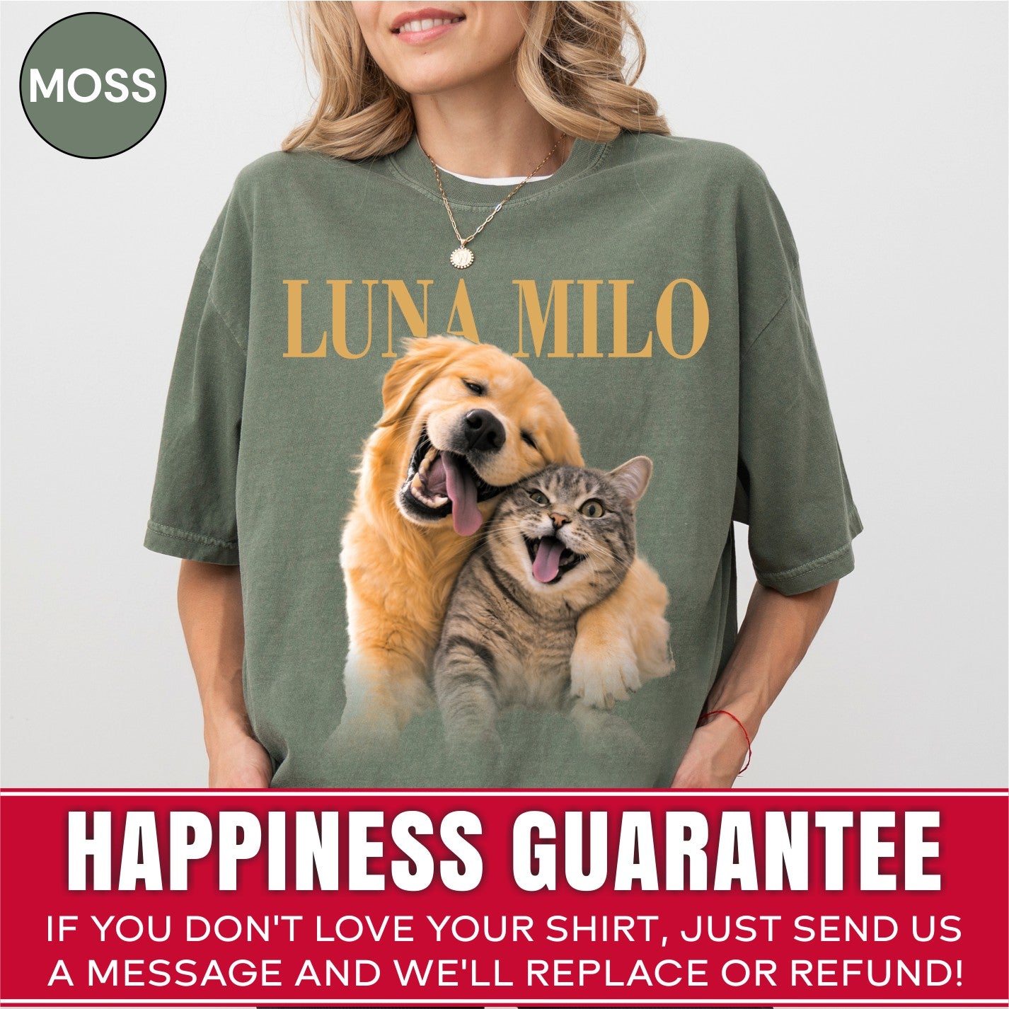 Custom Dog Cat Photo Shirt, Vintage Rock Concert Style Tee