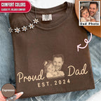 Proud Dad Custom Photo T-Shirt — Personalized Est. Year Vintage Tee