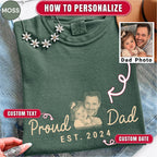 Proud Dad Custom Photo T-Shirt — Personalized Est. Year Vintage Tee