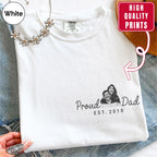 Proud Dad Custom Photo Pocket T-Shirt — Personalized Est. Year Vintage Tee