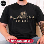 Proud Dad Custom Photo T-Shirt — Personalized Est. Year Vintage Tee