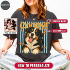 Custom Groovy Dog Name Shirt, Retro 70s Psychedelic Style