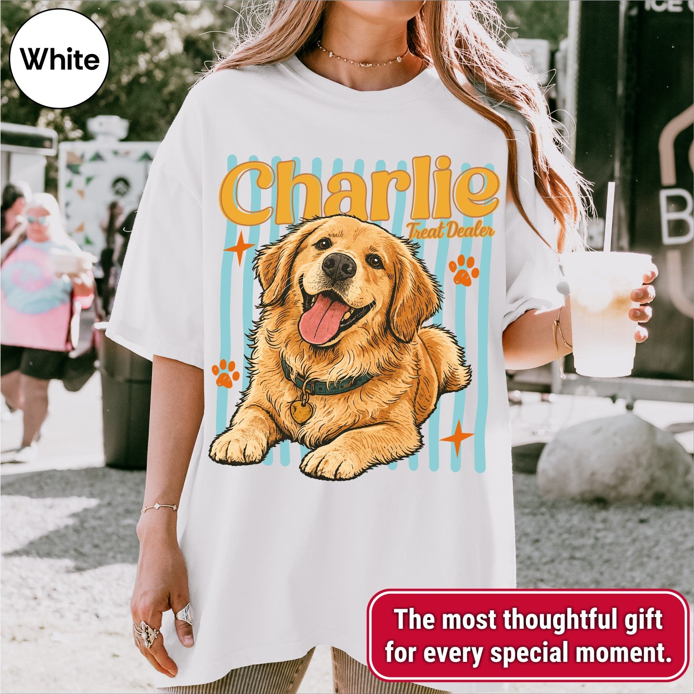 Custom Groovy Dog Name Shirt, Retro 70s Psychedelic Style