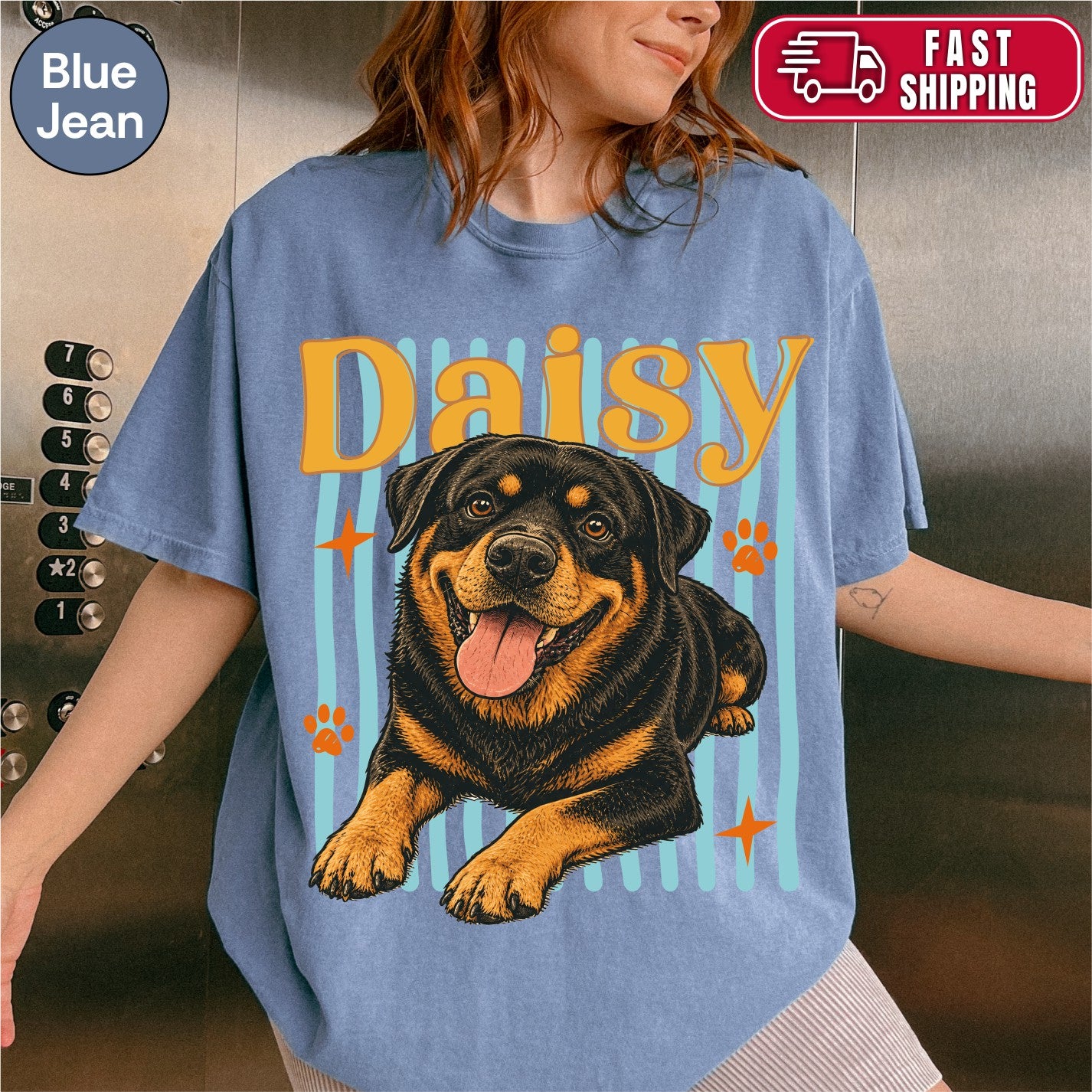 Custom Groovy Dog Name Shirt, Retro 70s Psychedelic Style