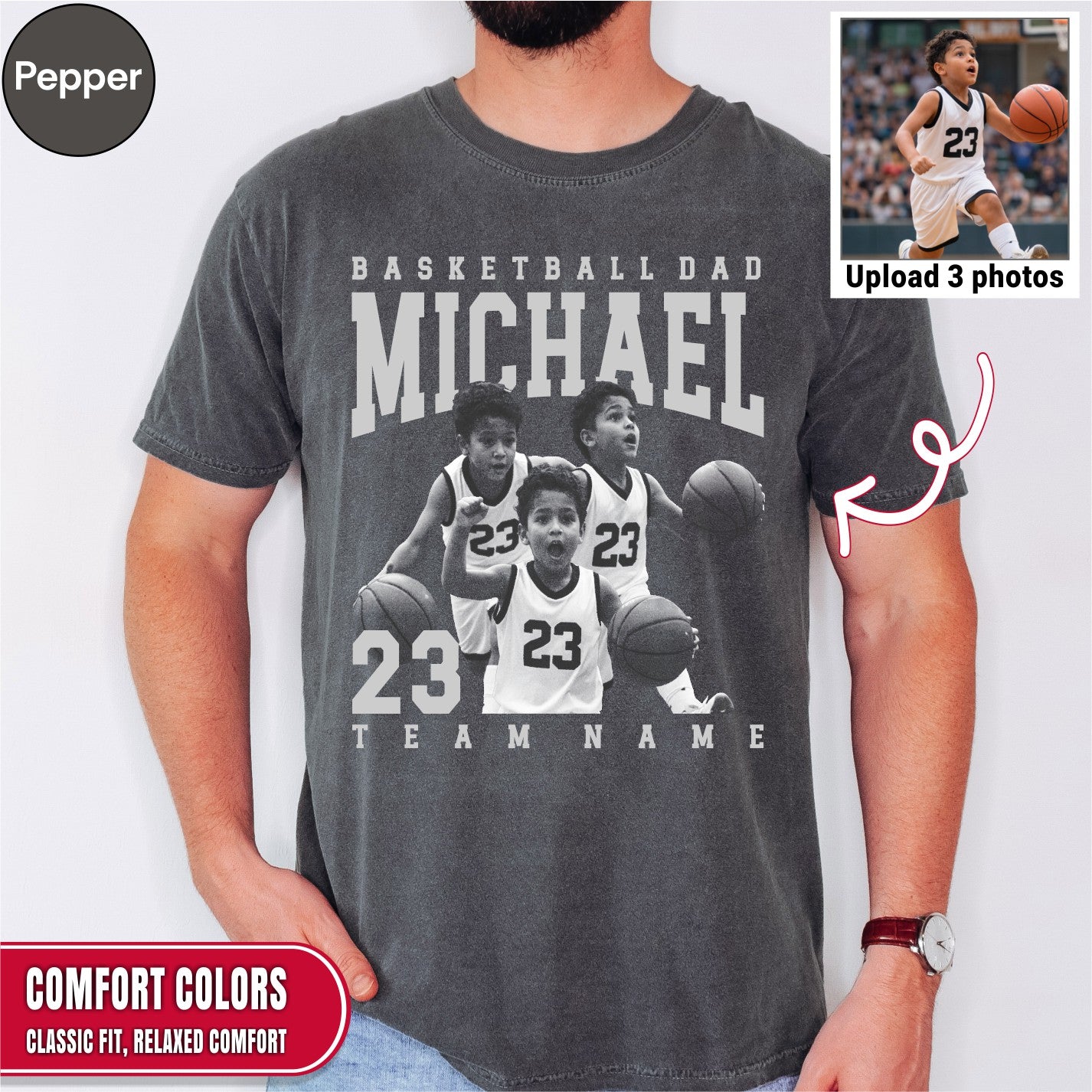 Basketball Dad Custom Photo Shirt