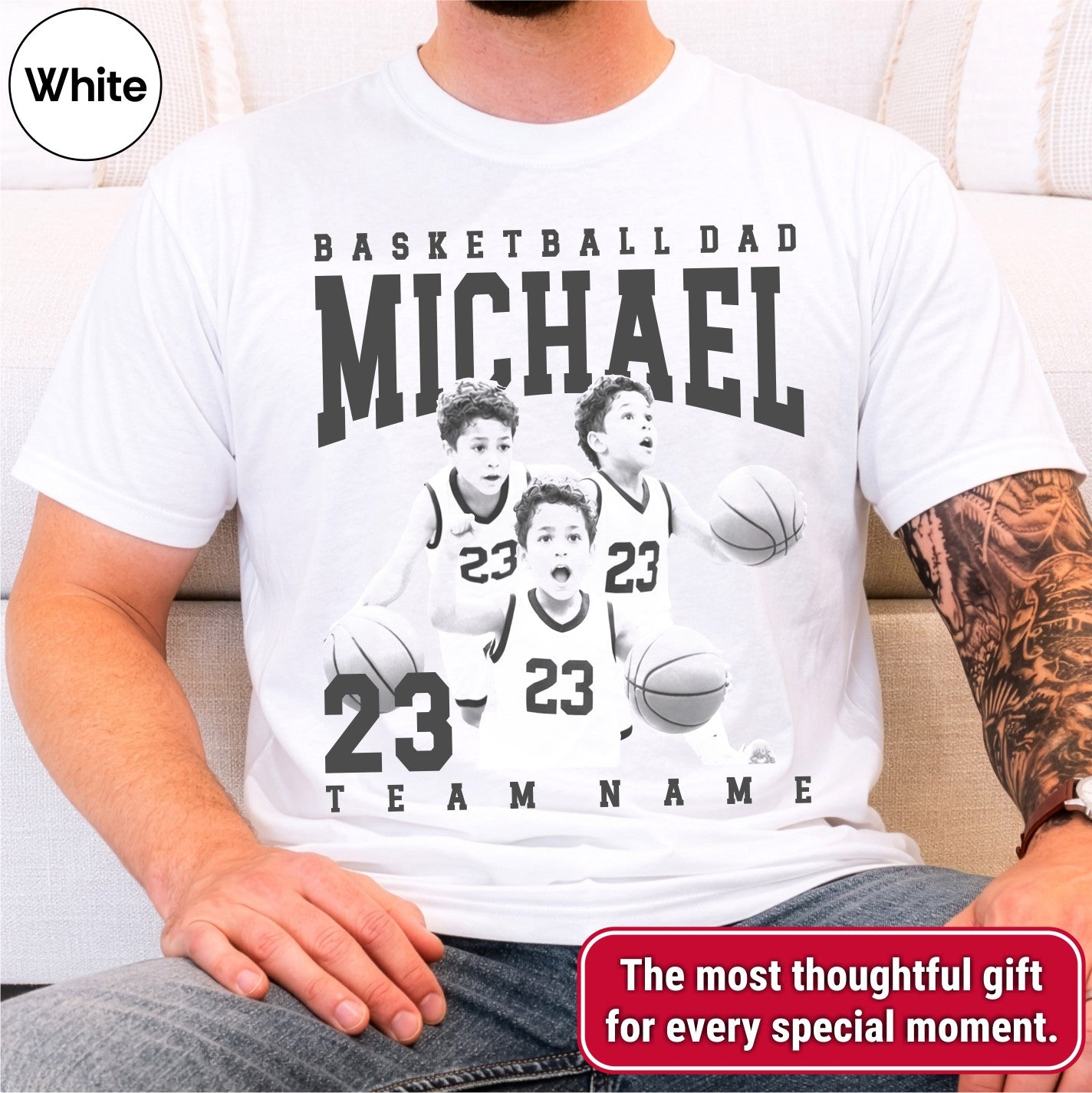 Basketball Dad Custom Photo Shirt