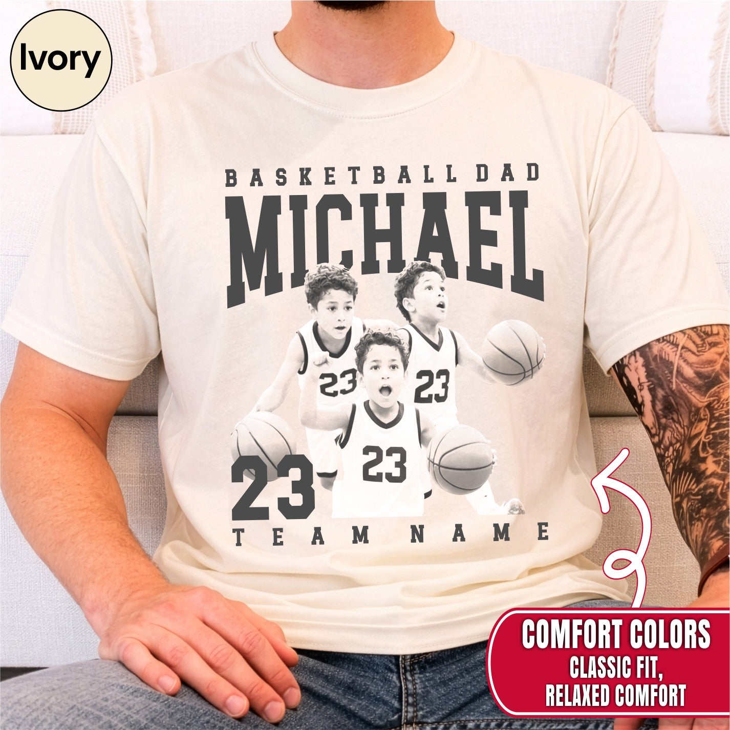 Basketball Dad Custom Photo Shirt