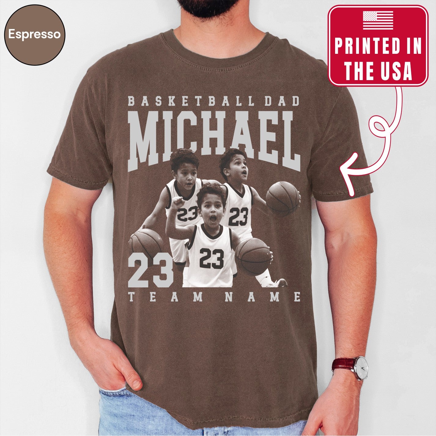 Basketball Dad Custom Photo Shirt