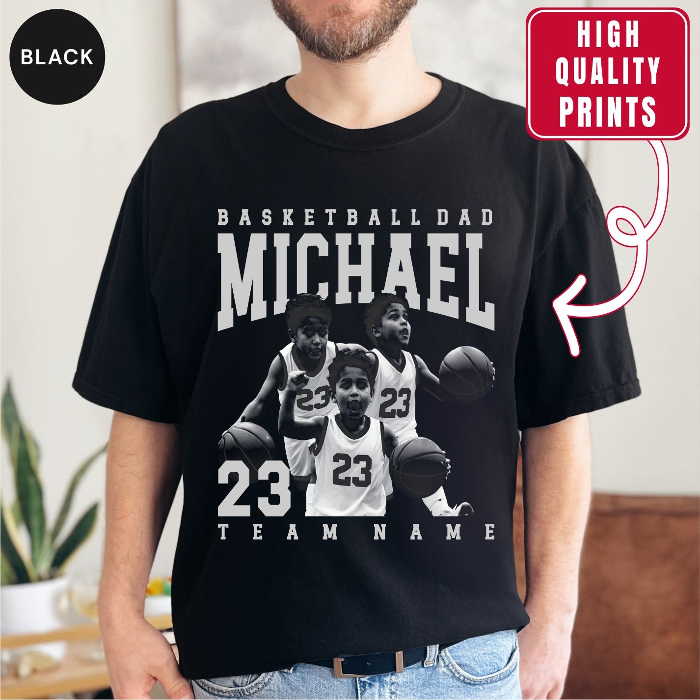 Basketball Dad Custom Photo Shirt