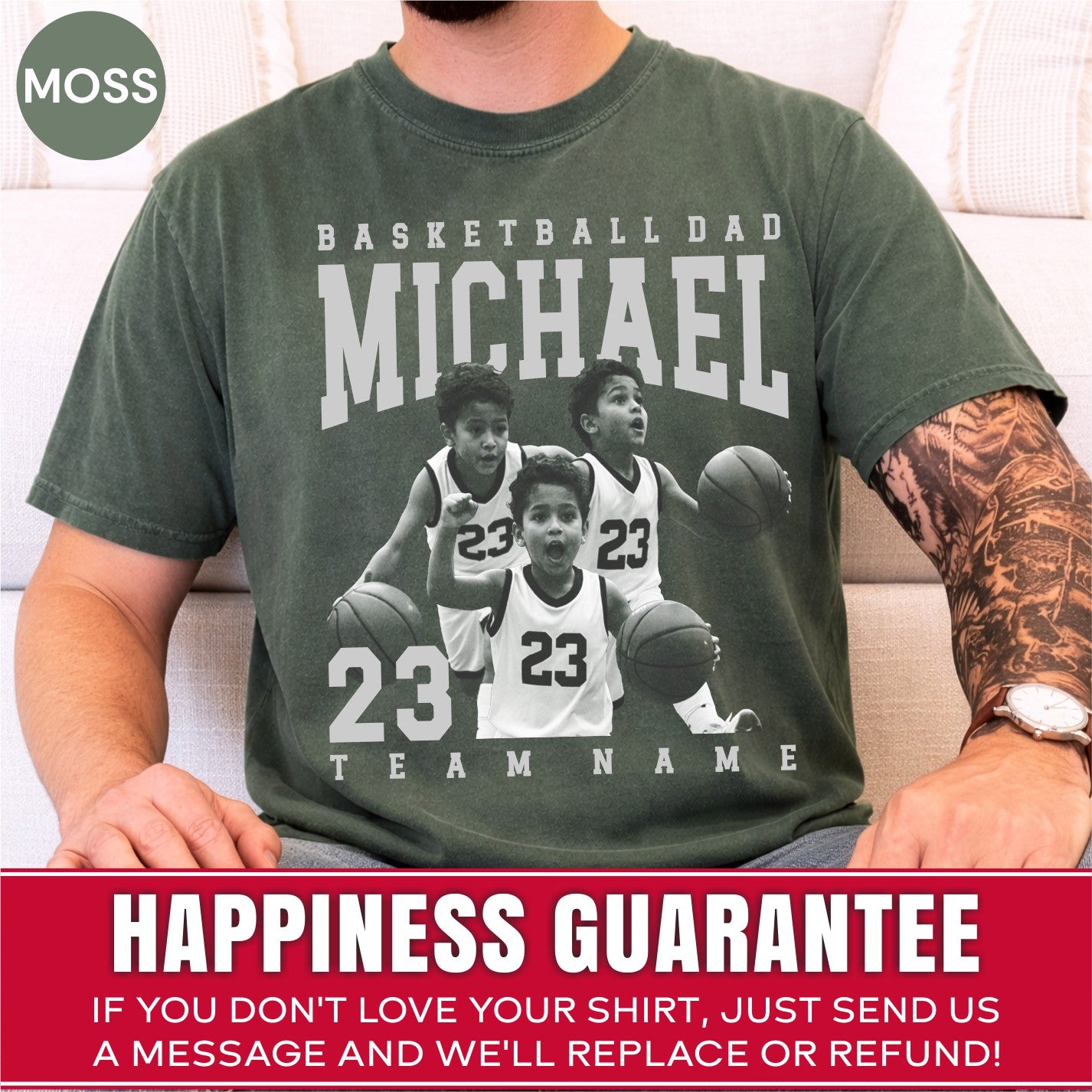 Basketball Dad Custom Photo Shirt