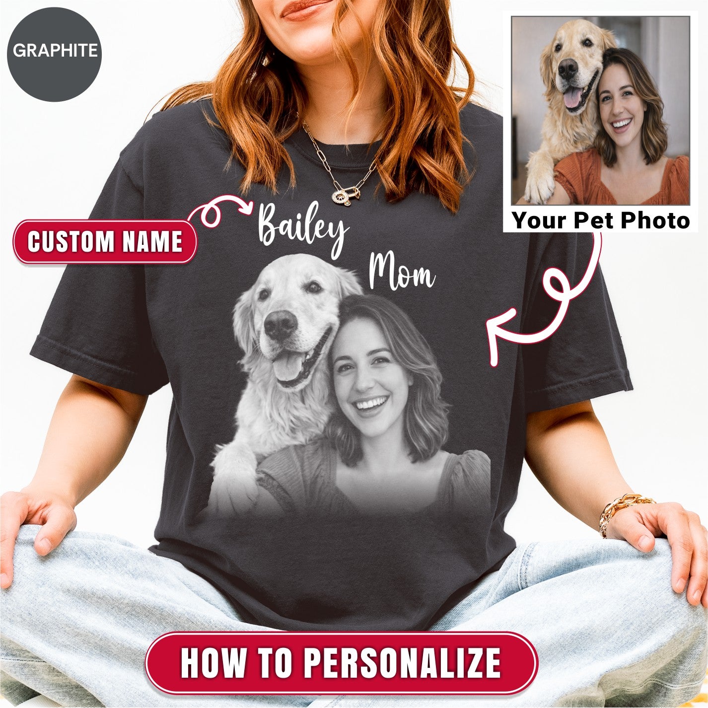 Custom Dog Mom Photo Shirt