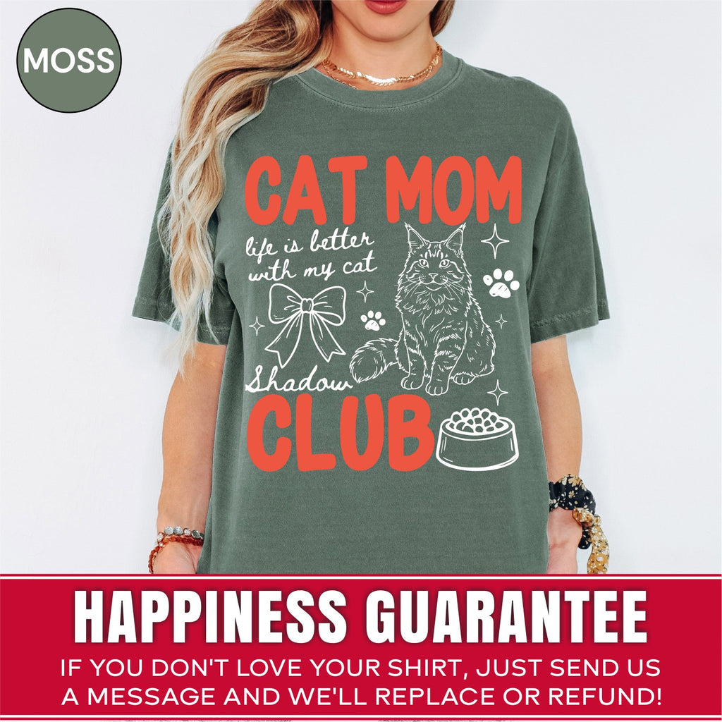 Custom Cat Mom Club Shirt, Retro Preppy Cat Doodle Style