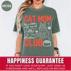 Custom Cat Mom Club Shirt, Retro Preppy Cat Doodle Style