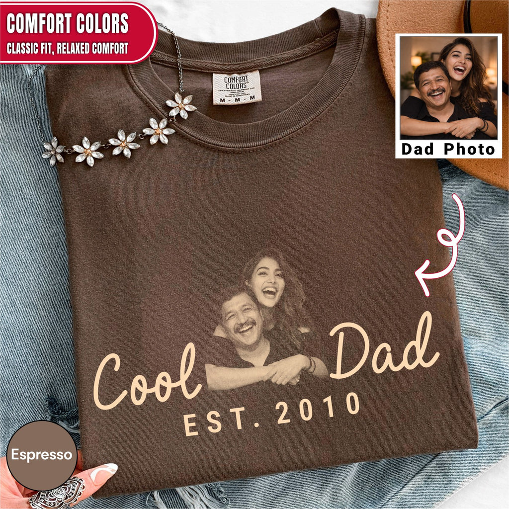 Cool Dad Custom Photo T-Shirt — Personalized Est. Year Vintage Tee