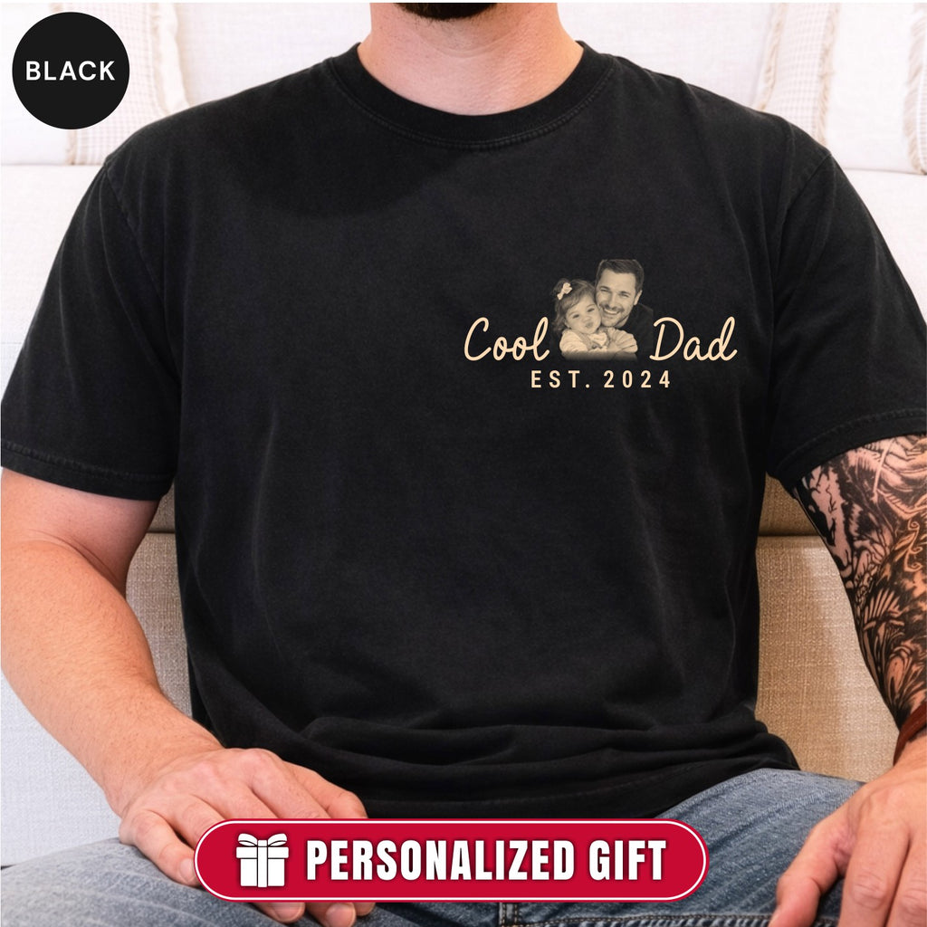 Cool Dad Custom Photo Pocket T-Shirt — Personalized Est. Year Vintage Tee