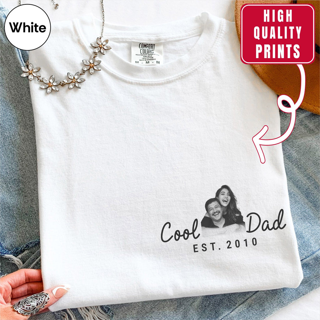 Cool Dad Custom Photo Pocket T-Shirt — Personalized Est. Year Vintage Tee