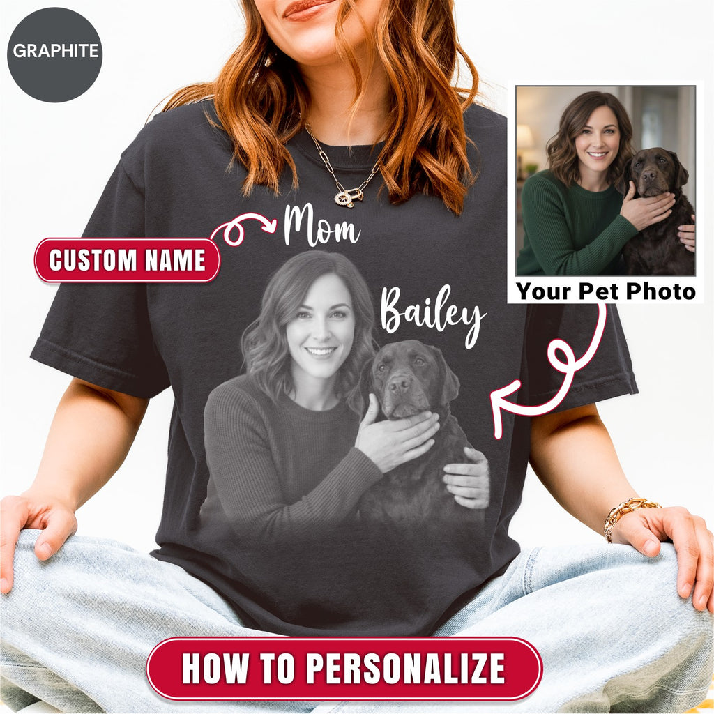 Custom Dog Photo Shirt for Dog Mom