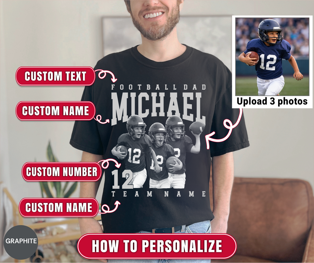 Football Dad Custom Photo Shirt