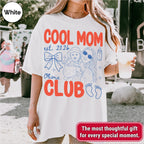 Custom Cool Mom Club Shirt, Retro New Mom Doodle Tee