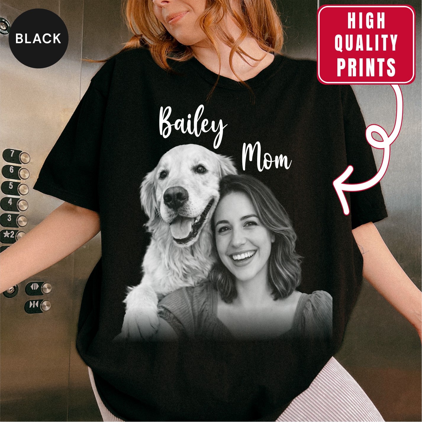 Custom Dog Photo Shirt for Dog Mom