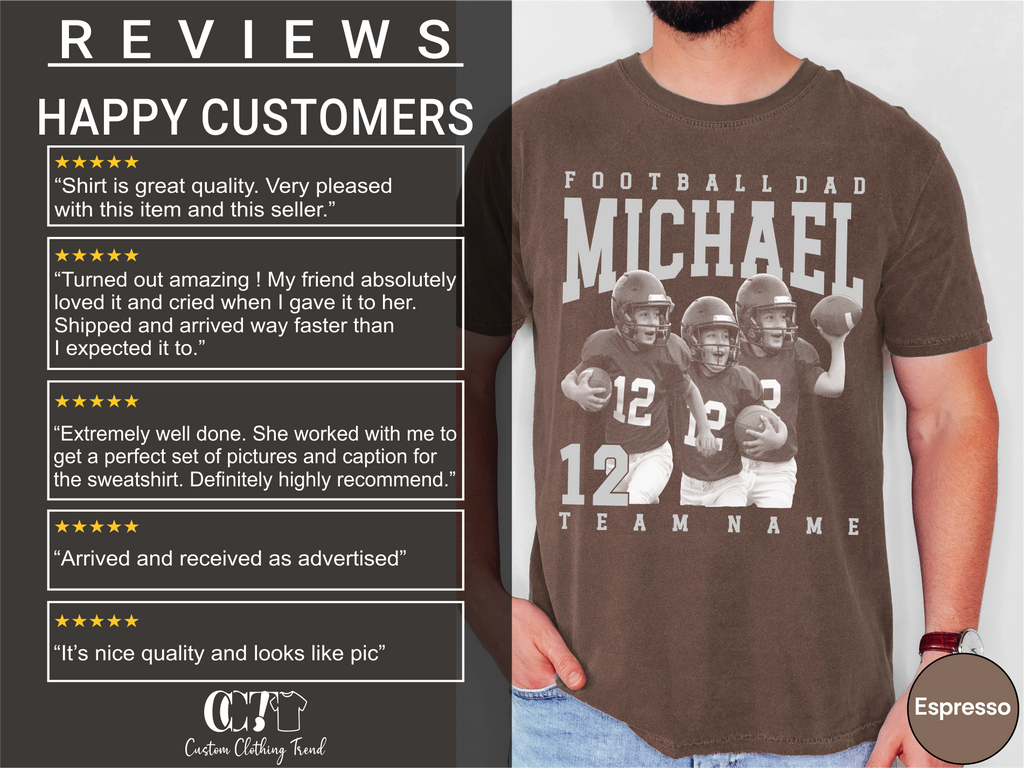 Football Dad Custom Photo Shirt